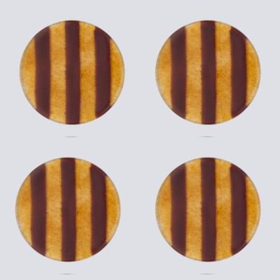 Artisano Onderzetters Set van 4 10 Amber & Bruine Strepen