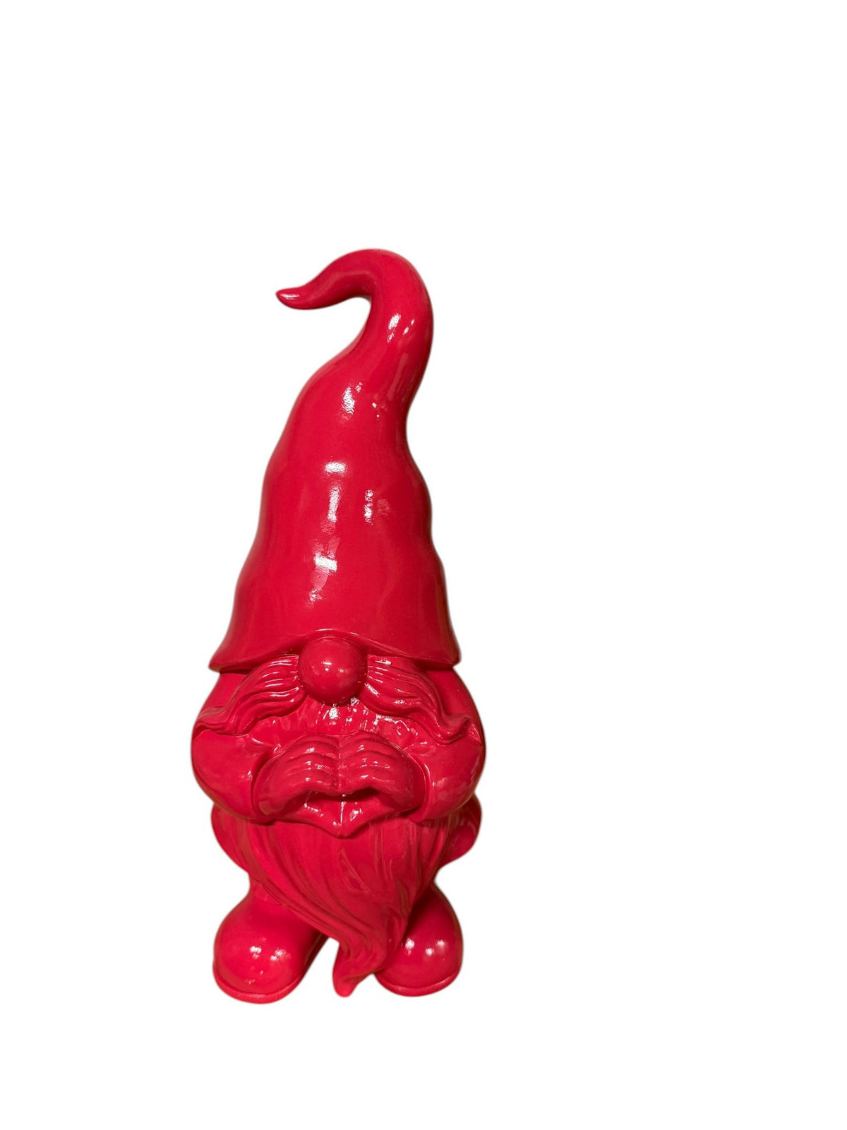 Polyresin kabouter hart fuchsia