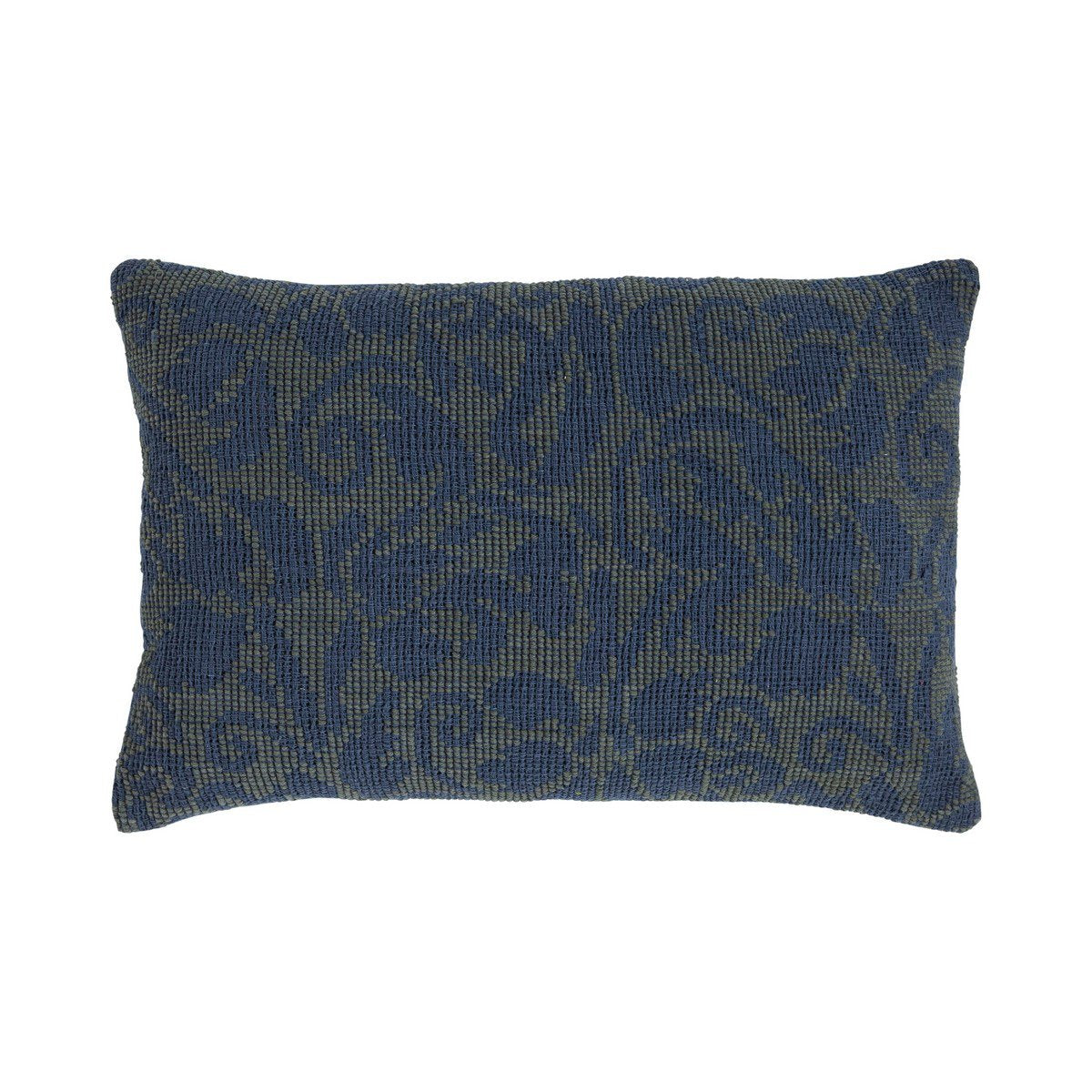 Flower Jacquard kussen blauw groen 40x60cm