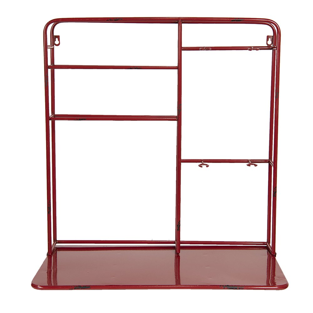 Wandrek 59x33x63 cm Rood IJzer Flessenrek