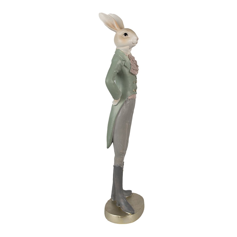 Beeld Konijn 20 cm Beige Groen Polyresin Paasdecoratie