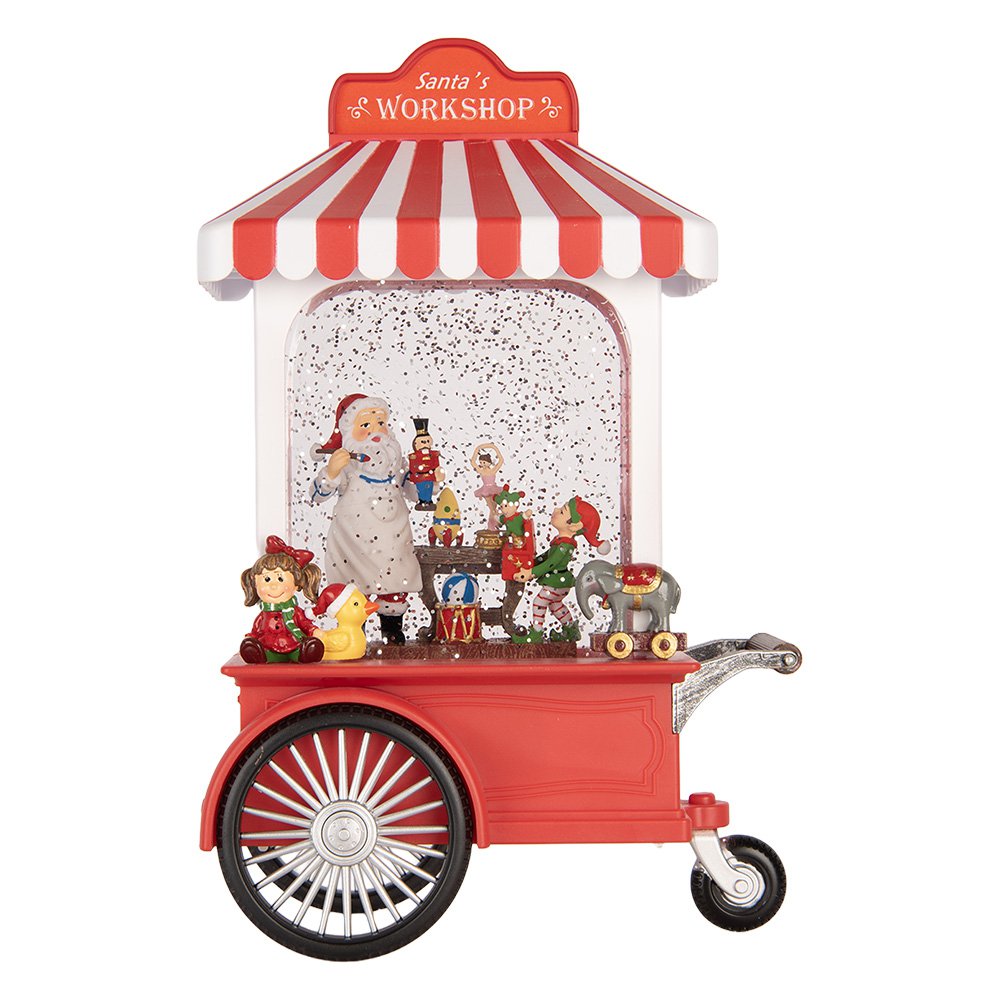 Kerstdecoratie met LED-verlichting en muziek 17x10x27 cm / 3xAA Rood Kunststof