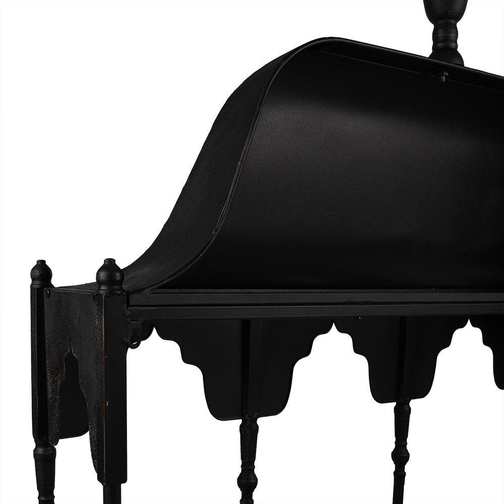 Wandrek 102x25x157 cm Zwart Metaal