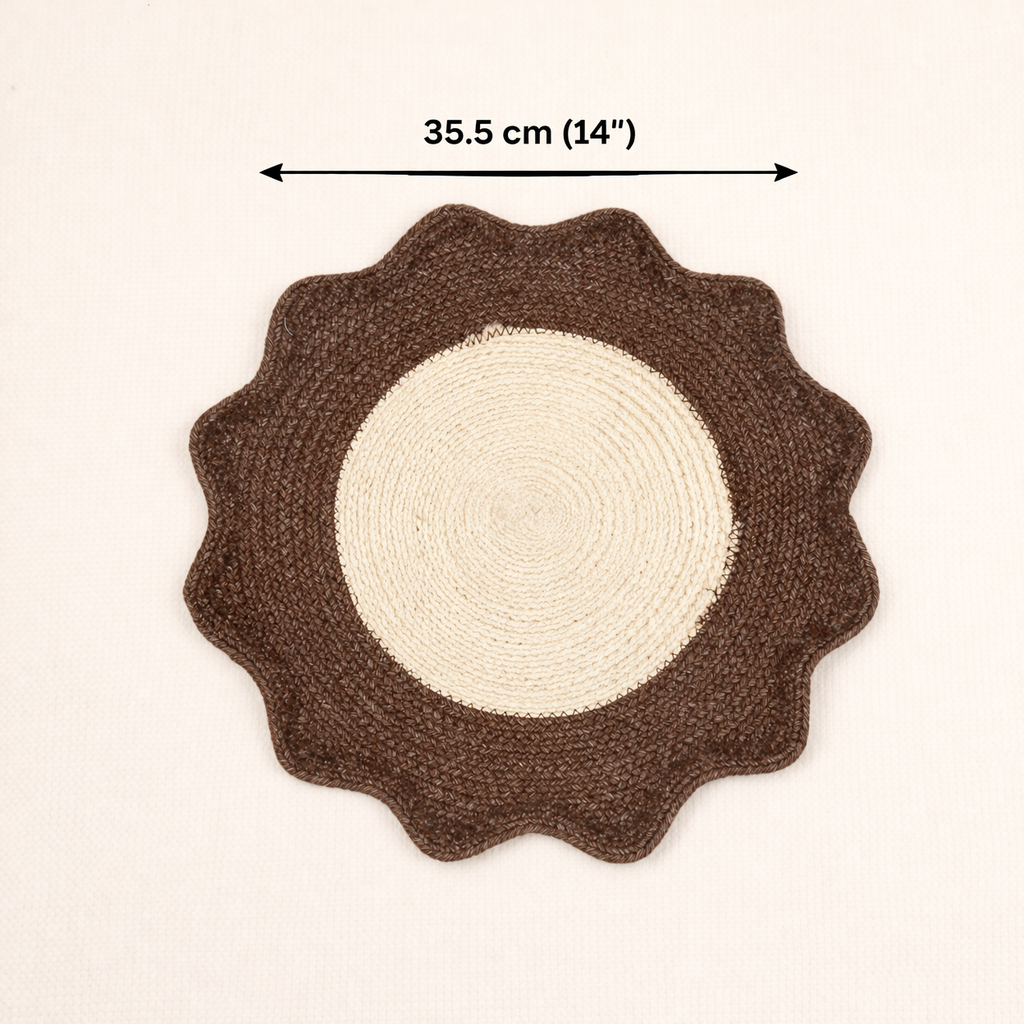Bruin polyester gevlochten placemat – elegante eetmat