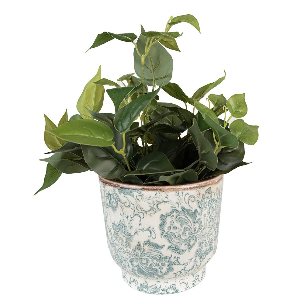 Bloempot Ø 21x20 cm Groen Beige Keramiek Bloemen Bloempot Binnen