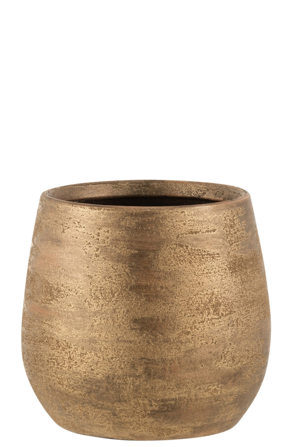 J-Line bloempot Oneffen Ruw - keramiek - goud - large - Ø 24.00 cm
