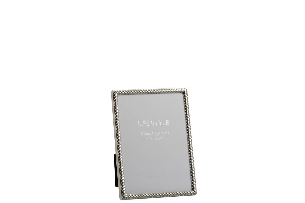 J-Line fotolijst Schuin Lijnen - metaal - zilver - medium