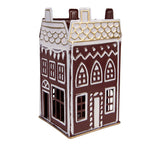 Waxinelichthouder Huis 12x12x22 cm Rood Metaal