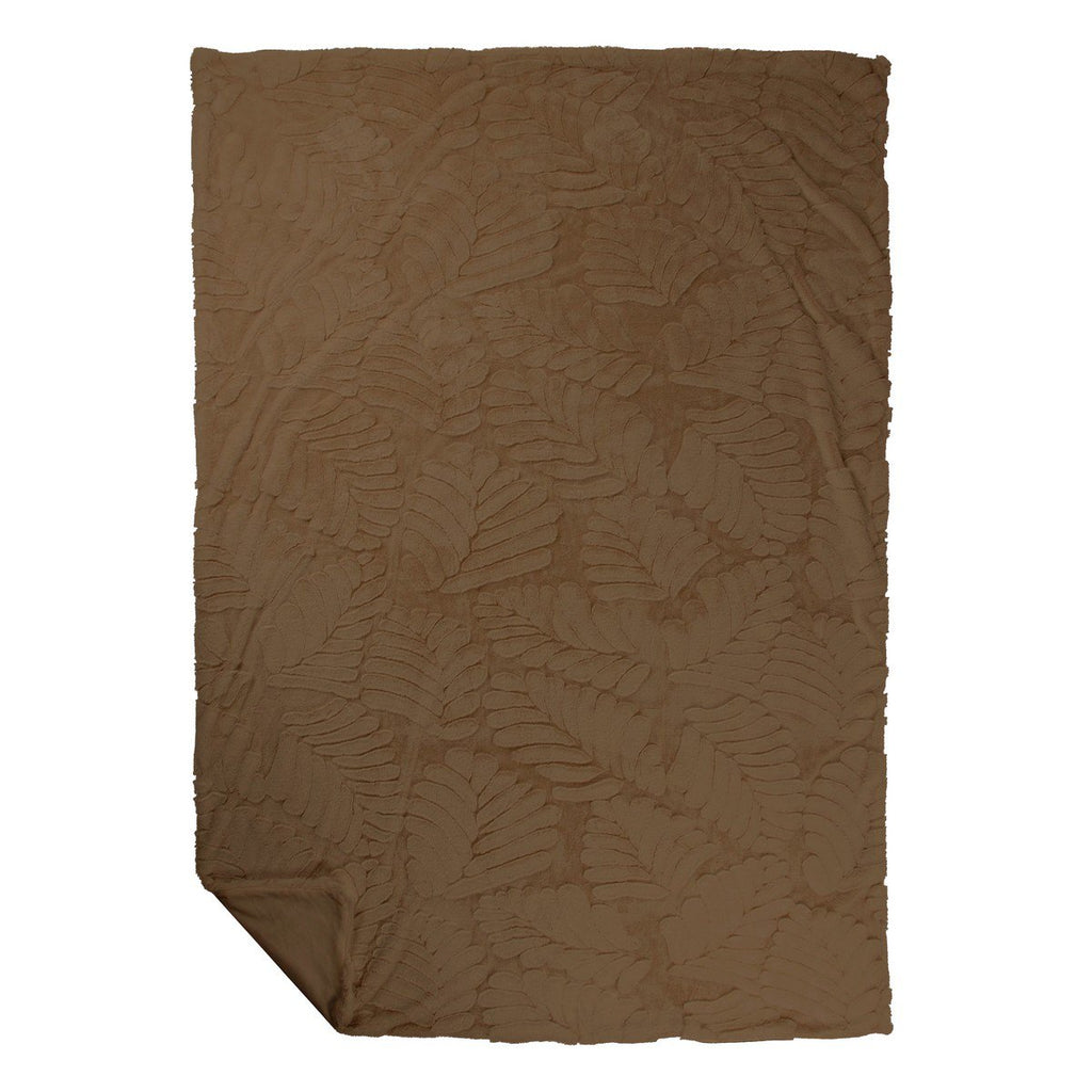 Plaid Bladeren Taupe 140x200cm
