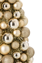 J-Line Kegel met kerstballen - PS - champagne