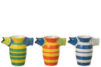 J-Line vaas Vis Gestreept Dolomiet - keramiek - blauw/wit