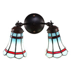 Wandlamp Tiffany 30x23x23 CM Blauw Rood Glas Muurlamp