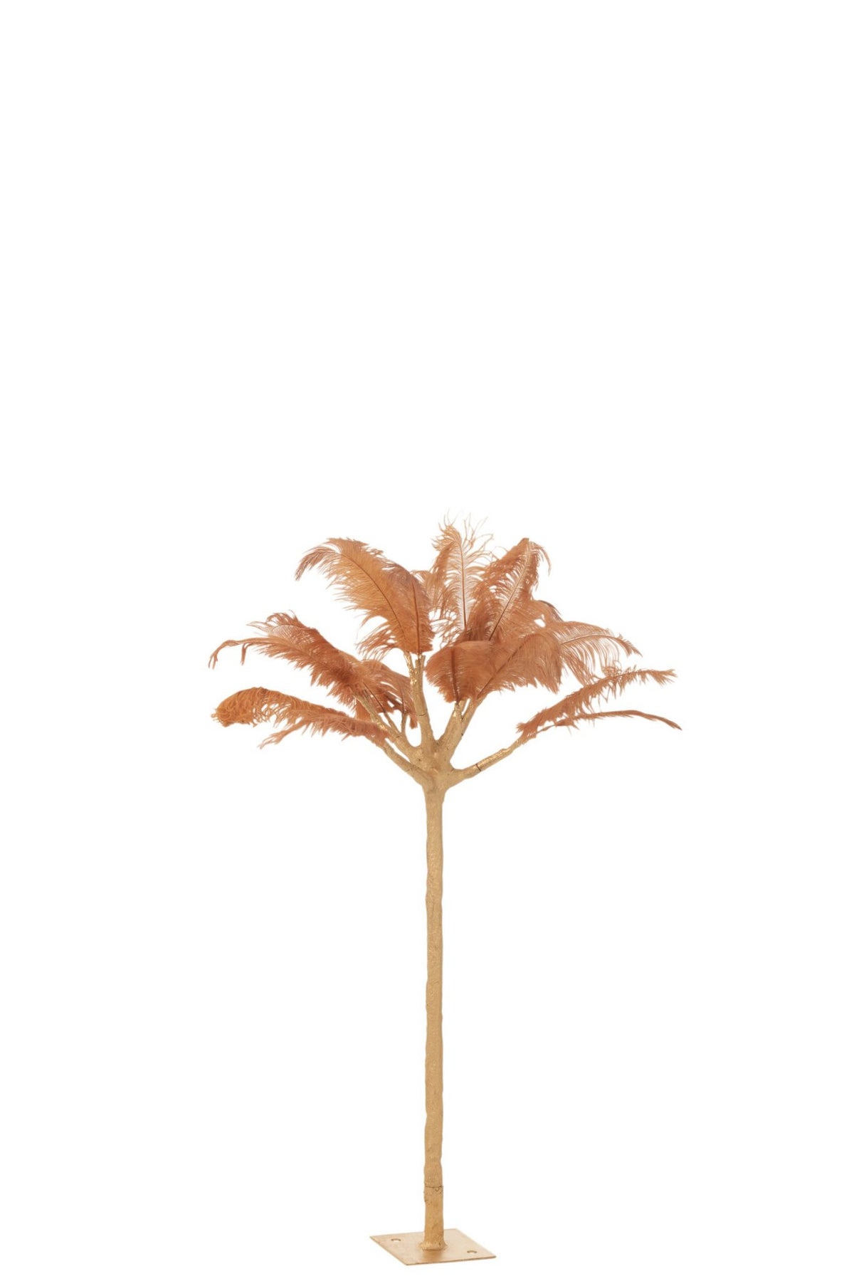 J-Line decoratie Boom Pluimen - metaal - goud/oker - small