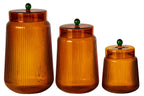 J-Line Voorraadpotten - glas - oranje/warmgeel - set van 3