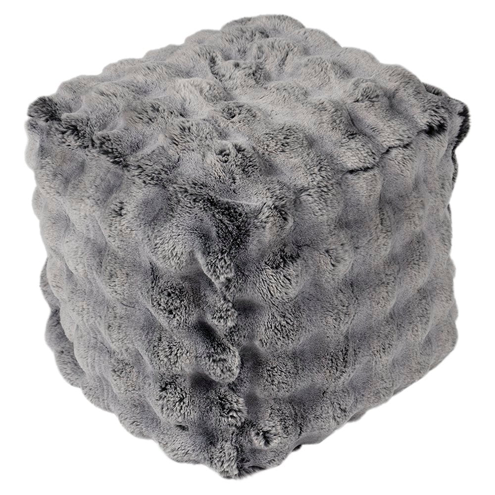 Poef teddy bubble grijs 40x40x45cm