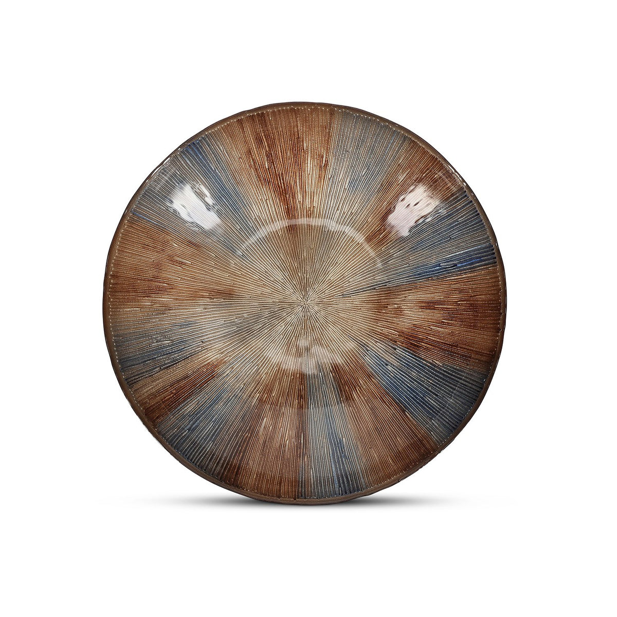 Decoratieve schaal 33xH6cm glas herfst Cosmo