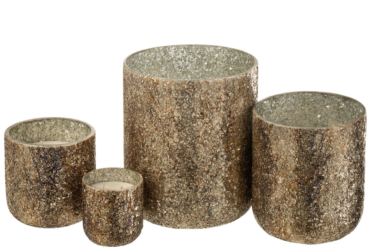J-Line geurkaars Luxuria - Cookie Crunch - glas - brons - XL - 120U
