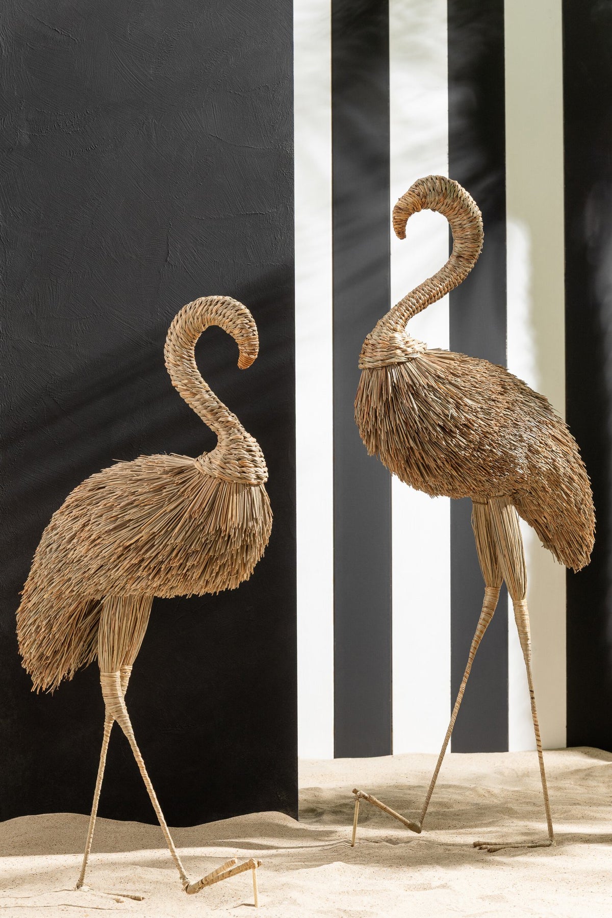 J-Line decoratie Flamingo - gras - naturel - L