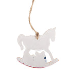 Kersthanger Hobbelpaard 7x1x7 cm Wit Kunststof