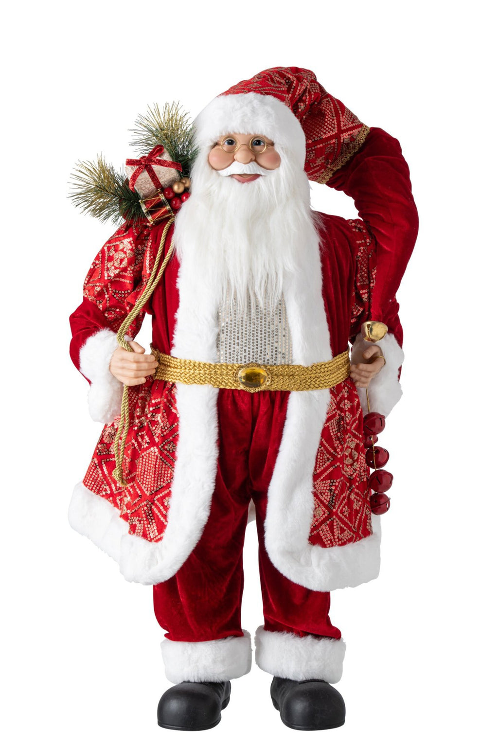 J-Line decoratie Kerstman - kunststof - kerstrood - large