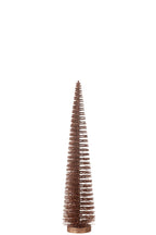 J-Line decoratie Kerstboom Glitter - kunststof - bruin - medium
