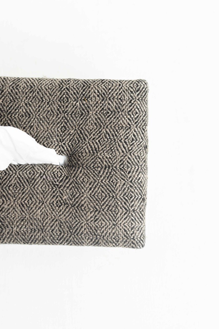 Ghicha zijden handgeweven tissuebox - jacquardpatroon