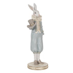 Decoratie Beeld Konijn 31 cm Wit Blauw Kunststof