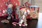 Decoratie Beeld Kind 18 cm Groen Polyresin Kerstfiguren