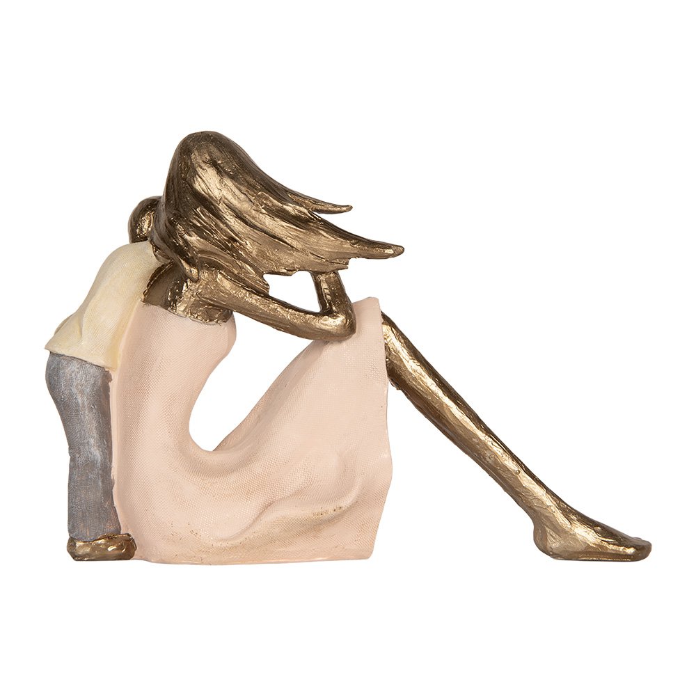 Decoratie Beeld Vrouw 23x9x16 cm Goudkleurig Kunststof