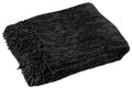 J-Line deken Chenille - polyester - zwart