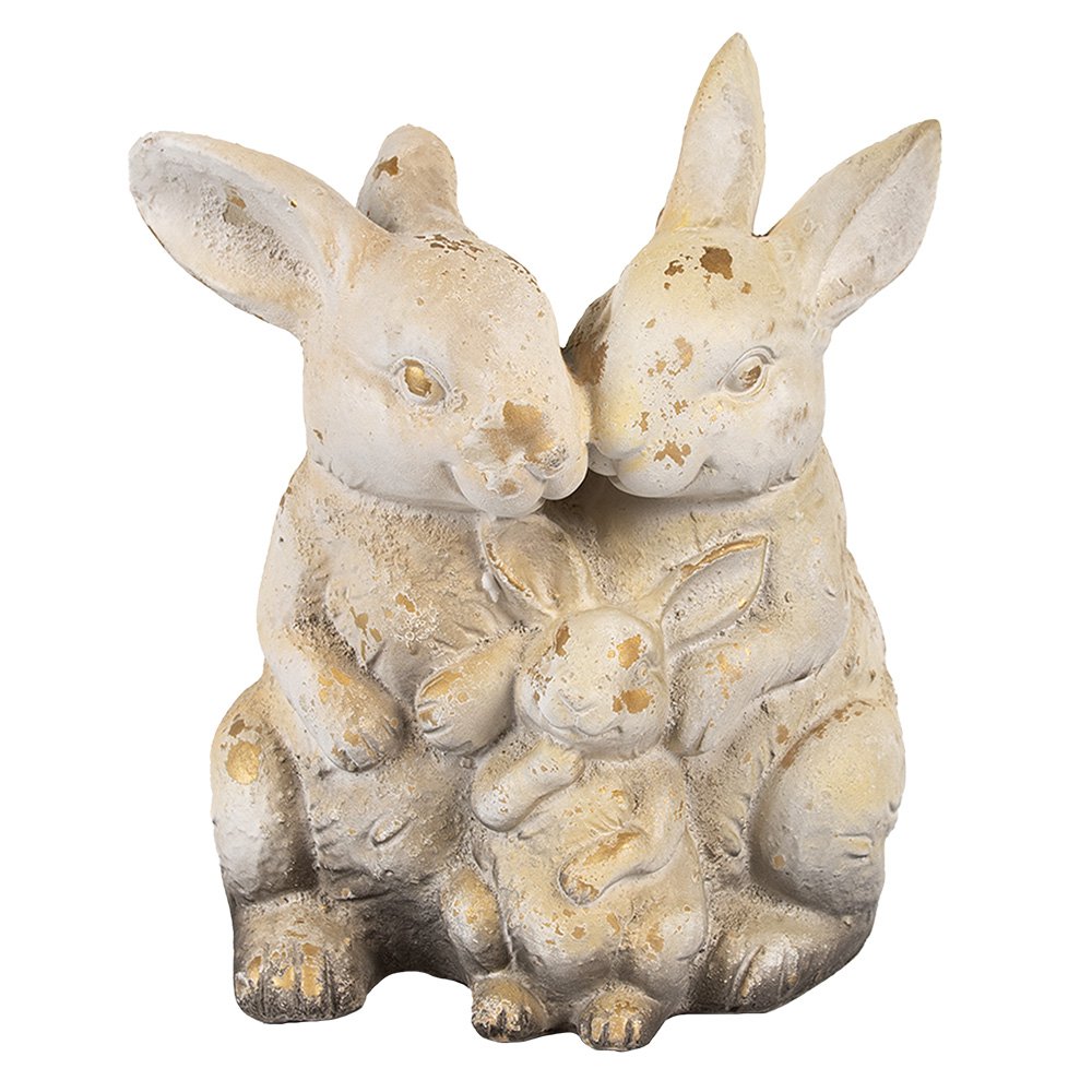 Decoratiebeeld konijn bruin-beige 33 cm