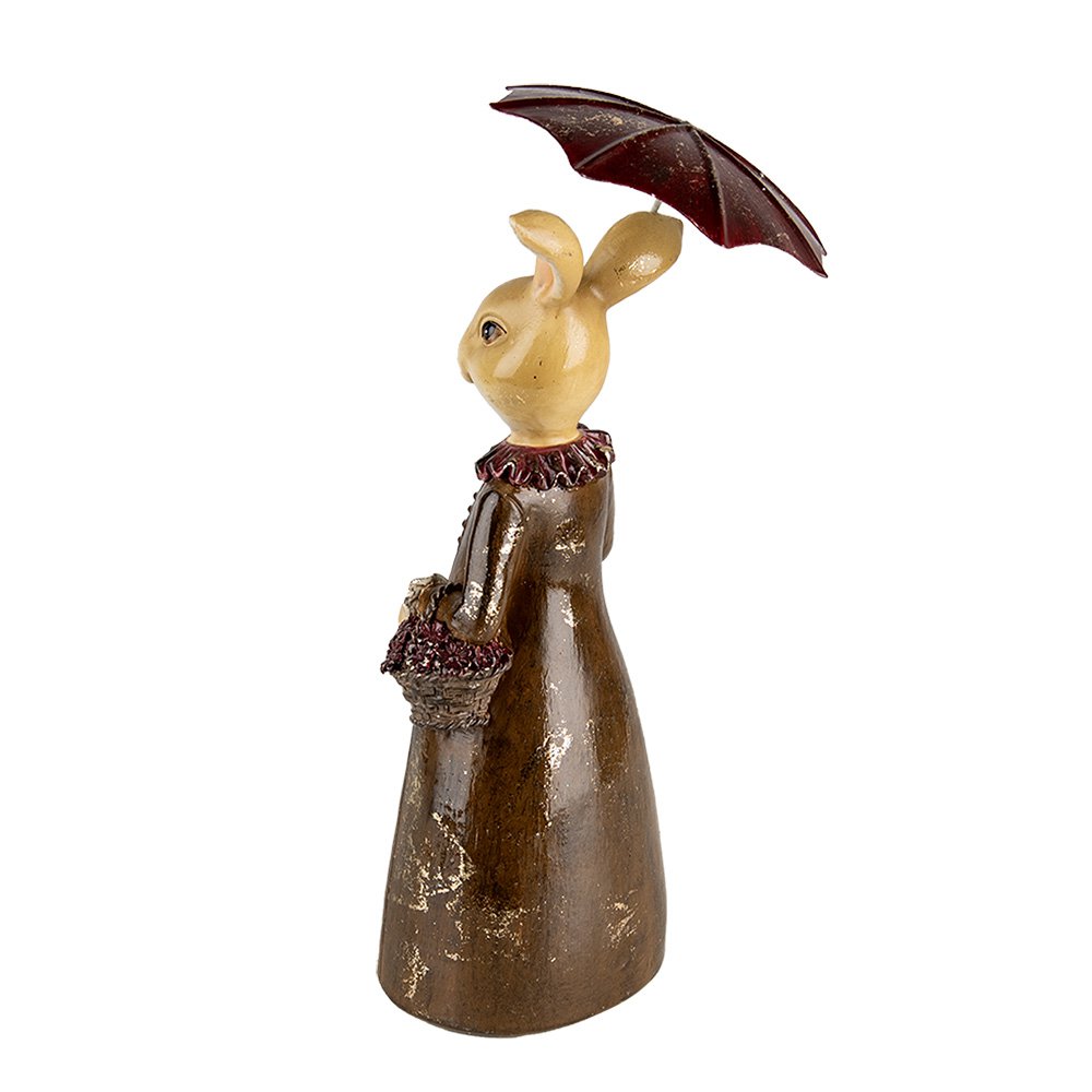 Decoratie Beeld Konijn 21 cm Bruin Kunststof