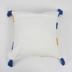Decoratieve kussenhoezen – getuft geometrisch blauw/geel – 16x16 inch, set van 2