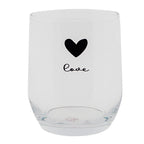 Waterblas 300 ml Glas Hart Drinkbeker