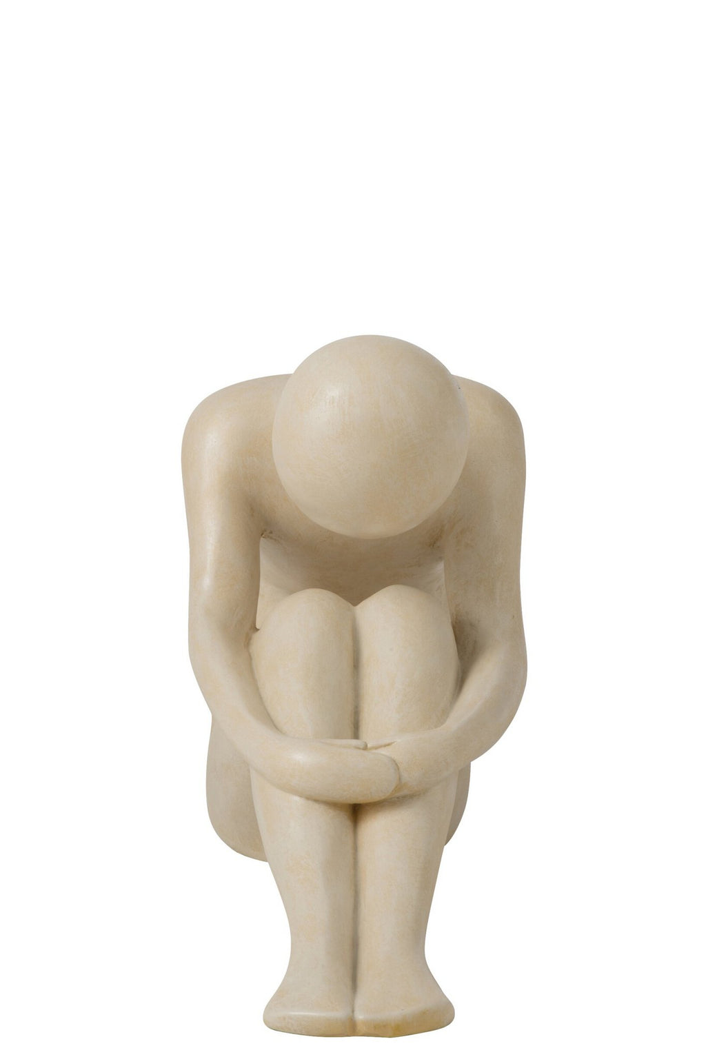 J-Line Abstracte mannenfiguur - polyresin - gebroken wit