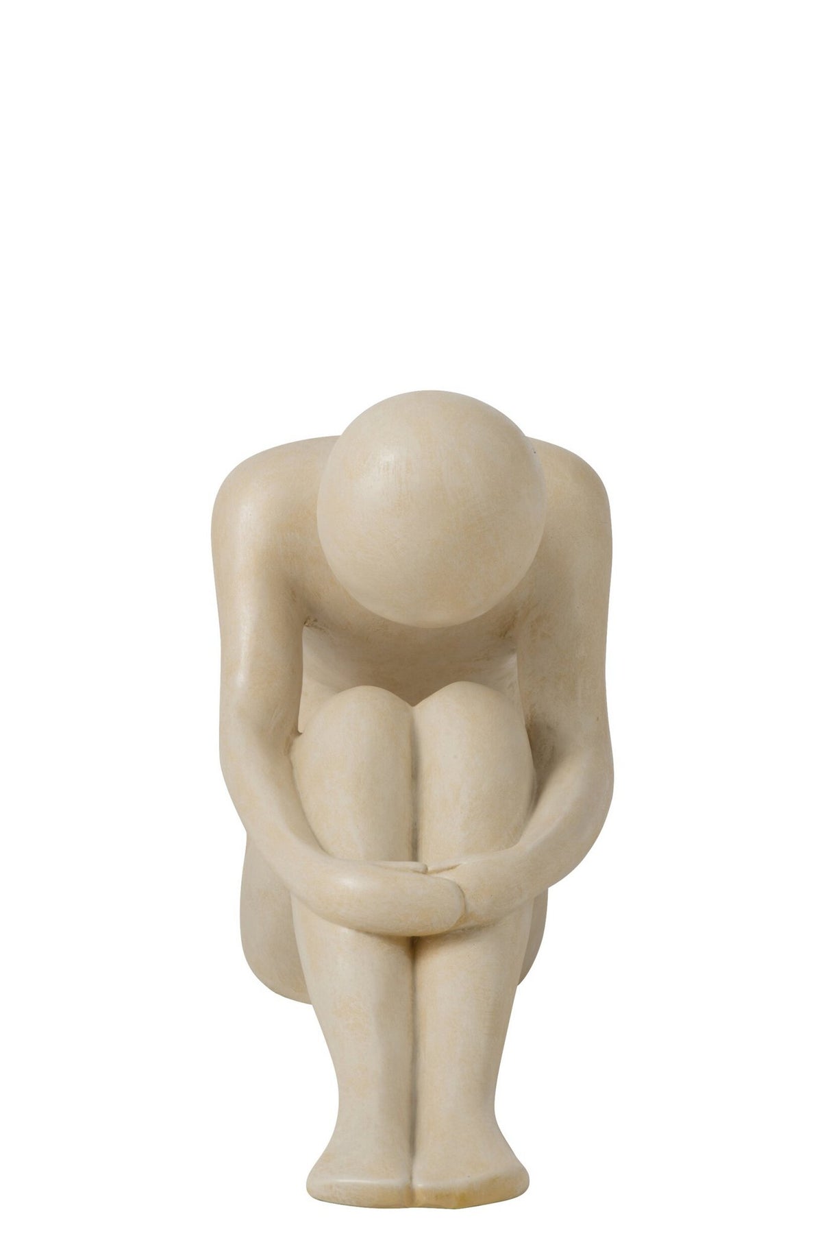 J-Line Abstracte mannenfiguur - polyresin - gebroken wit