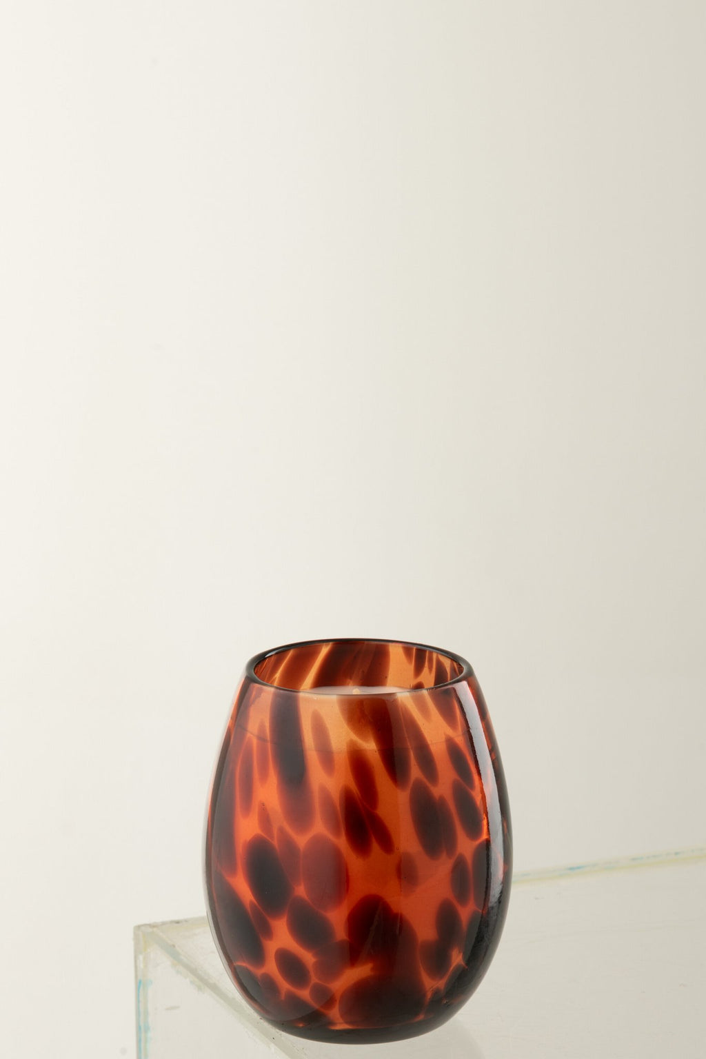 J-Line kaars Mia - glas - oranje/zwart - S - 90U