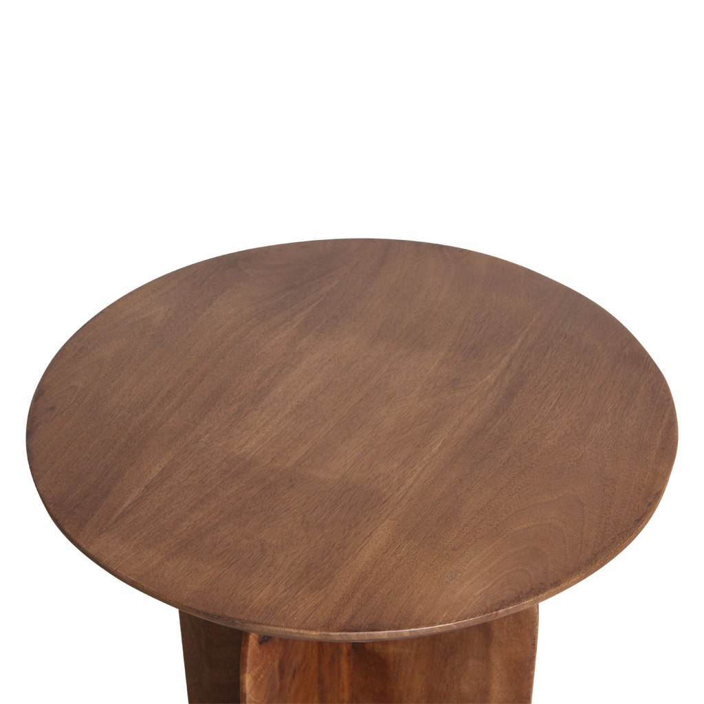Bullnose bijzettafel mangohout - Ø50 cm