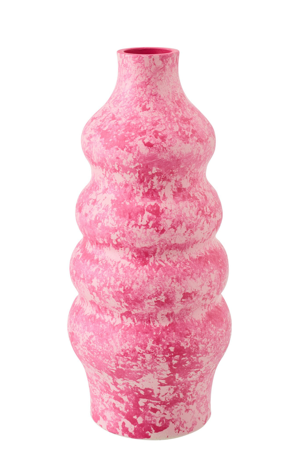 J-Line vaas - keramiek - roze/wit - L