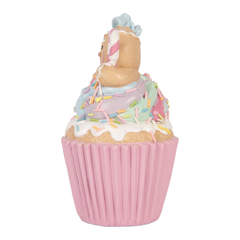 Decoratie Beeld Cupcake Ø 9x16 cm Roze Kunststof