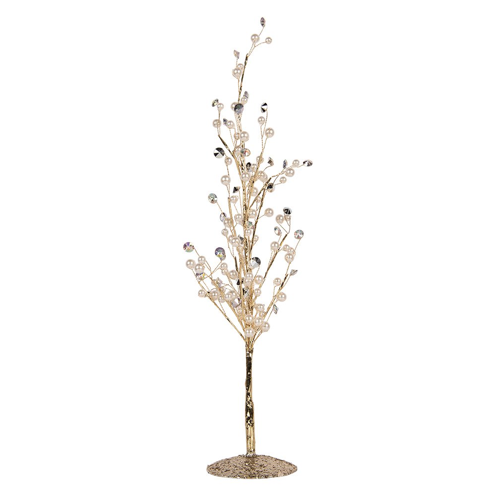 Decoratie Boom 9x9x46 cm Goudkleurig Metaal