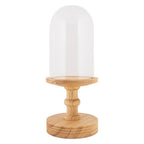 Glazen Stolp Ø 14x34 cm Bruin Hout