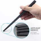 Herbruikbare eetstokjes van glasvezel – antislip eetstokjes – vaatwasmachinebestendig – 24 cm (2 paar)