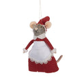 Decoratie Beeld Muis 8x6x14 cm Rood Vilt