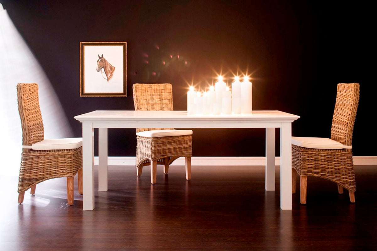 Tafel wit - mahoniehout - T759 - 3 maten