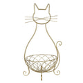 Decoratie schaal Kat 31x25x55 cm Goudkleurig IJzer Fruitschaal