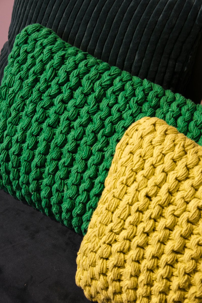 Karson Rope kussen geel 30x50cm