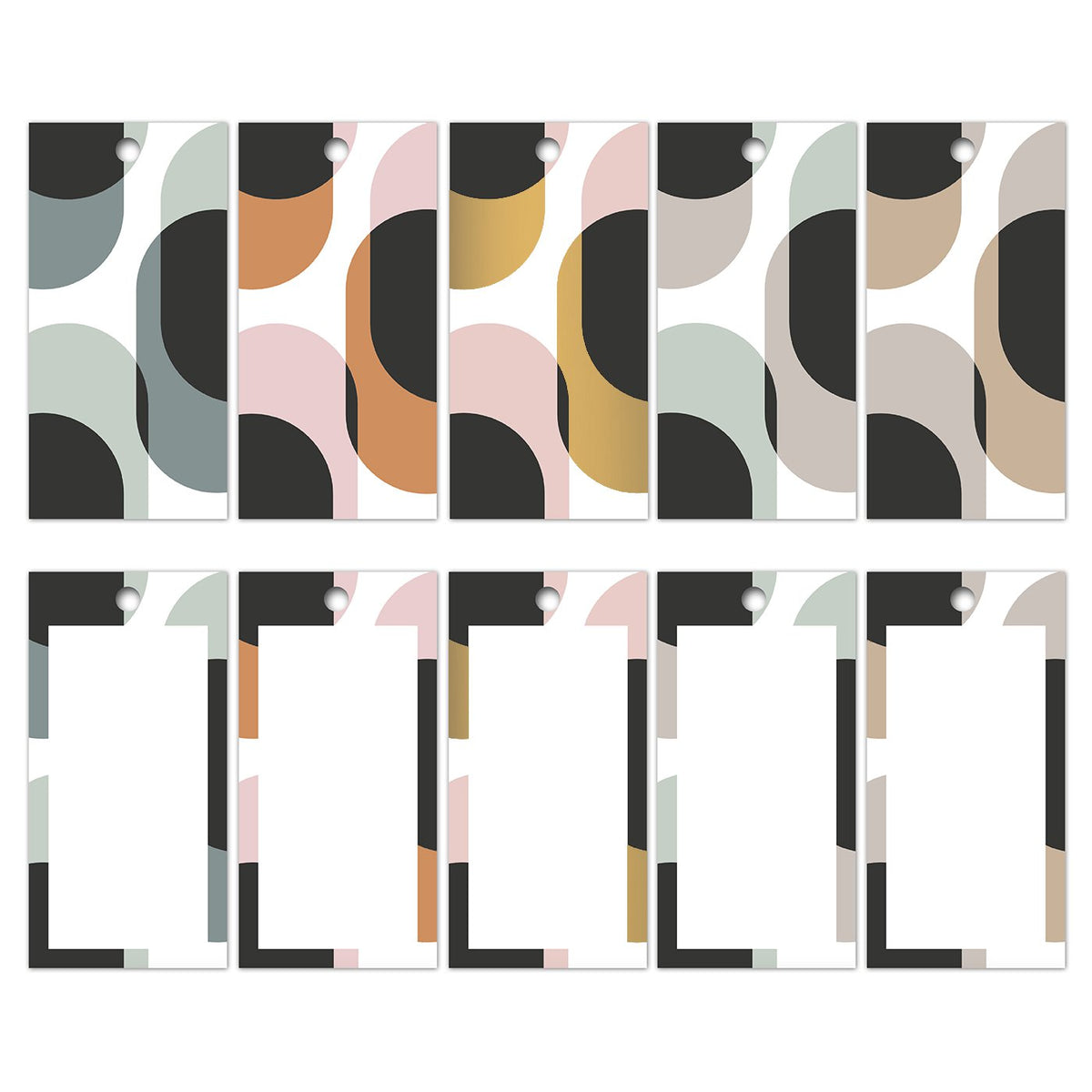Retro Shapes - Cadeaulabels - 100 stuks