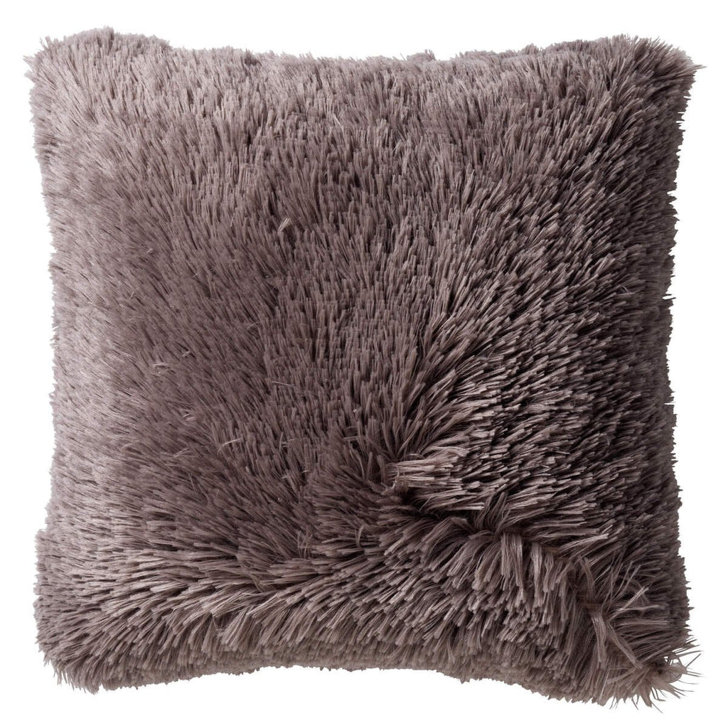 Nederlands Decor Fluffy - Decoratief kussen 60x60 cm - Super Soft - XL Cushion - Driftwood - Taupe