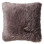 Nederlands Decor Fluffy - Decoratief kussen 60x60 cm - Super Soft - XL Cushion - Driftwood - Taupe
